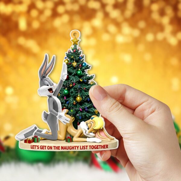 Personalized Bunny Couple Christmas Ornament - Image 4
