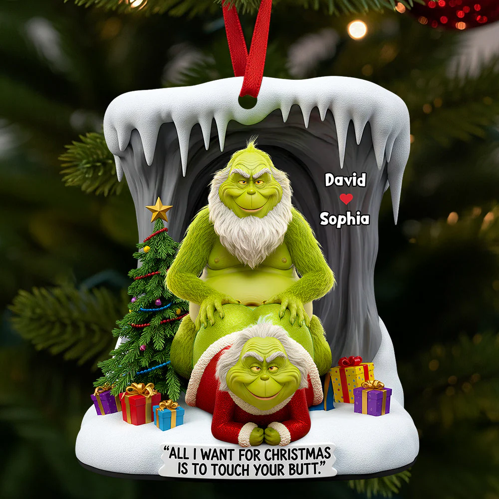 Personalized Grinch Funny Old Couple Christmas Ornament