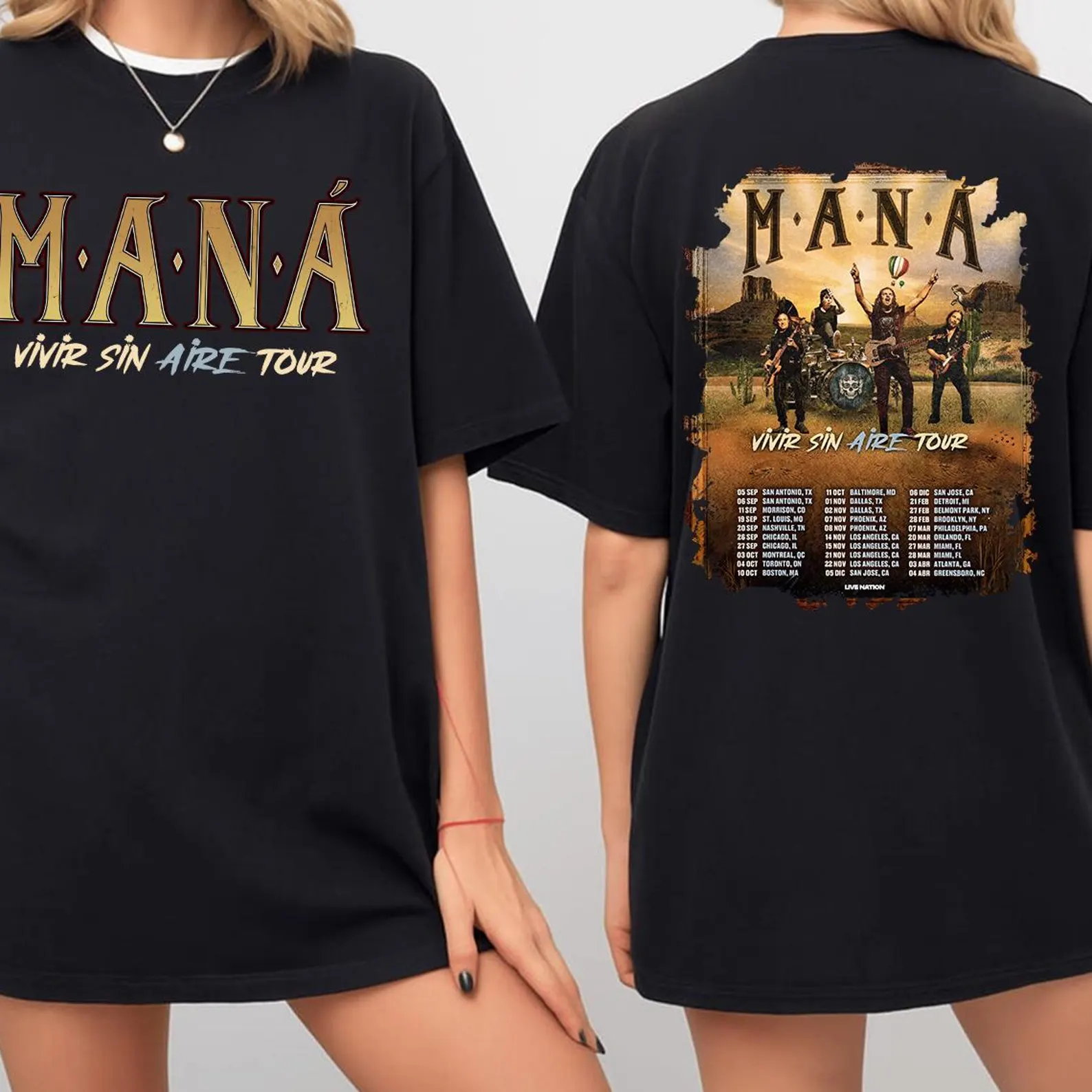 Maná Vivir Sin Aire Tour 2025 3D Apparel