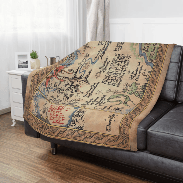 Thorin's Map Hobbit LOTR Blanket - Image 2