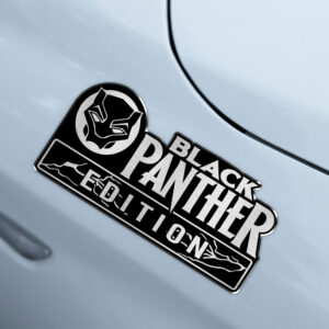 Alternative view of Black Panther Edition Laser Engraved Car Name Badge