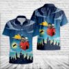 Batman and Snoopy In Red Baron Hawaiian Shirt