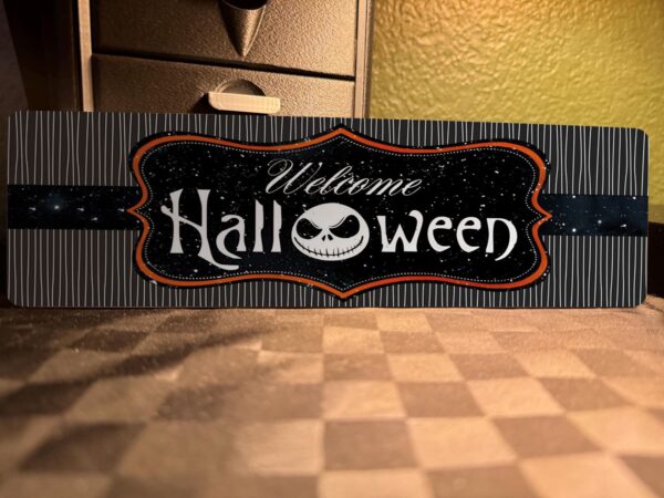Welcome Halloween Jack Skellington Sign - Image 2