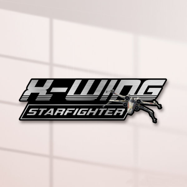 X-wing Starfighter Edition Laser Engraved or 3D Inlayed Car Name Badge - Image 2