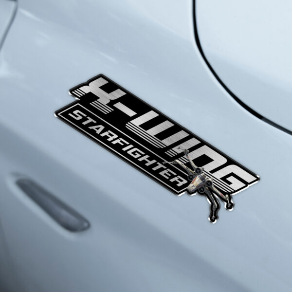 X-wing Starfighter Edition Laser Engraved or 3D Inlayed Car Name Badge - Image 5