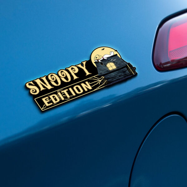 Snoopy Halloween Edition Laser Engraved or 3D Inlayed Car Name Badge - Image 3