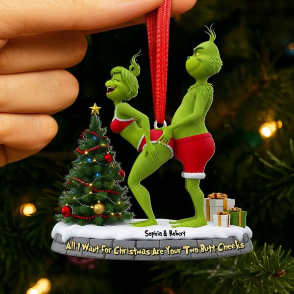 Personalized Naughty Green Couple Ornament - Image 2