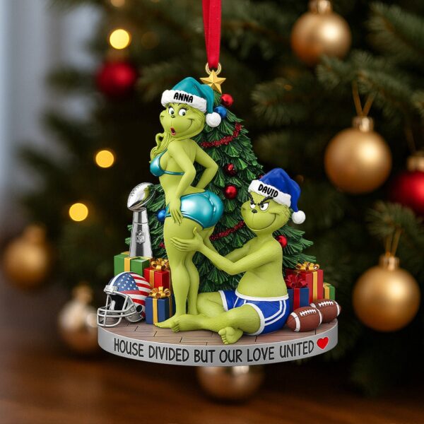 Personalized Funny Gifts For American Football-loving Couple Christmas Ornament - Image 3