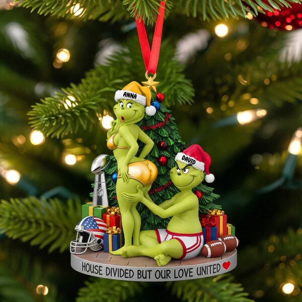 Personalized Funny Gifts For American Football-loving Couple Christmas Ornament - Image 4