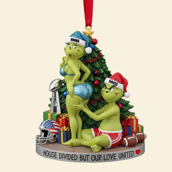 Personalized Funny Gifts For American Football-loving Couple Christmas Ornament - Image 5