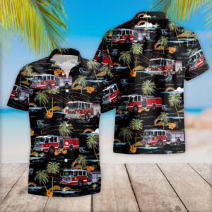 Norwich, Connecticut, Norwich Fire Department Squad A, Engine 2, and Engine 3 Hawaiian Shirt Version 1