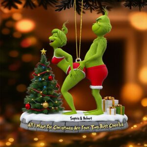 Personalized Naughty Green Couple Ornament