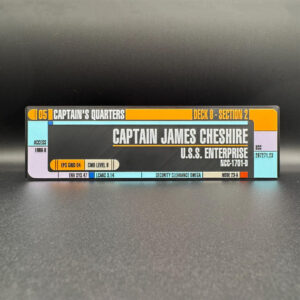 Alternative view of Personalized Star Trek LCARS Nameplate or Door Sign