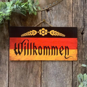 Willkommen Oktoberfest Beer Garden Sign