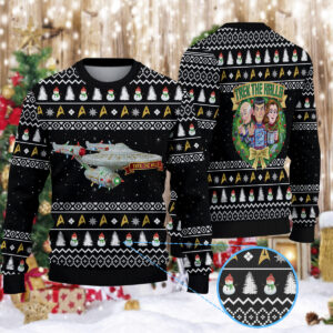 Star Trek NCC-1701 Trek The Halls With Christmas Lights Christmas Knitted Sweater