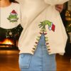 Custom Grinch Side Bow Cut-Out Sweatshirt