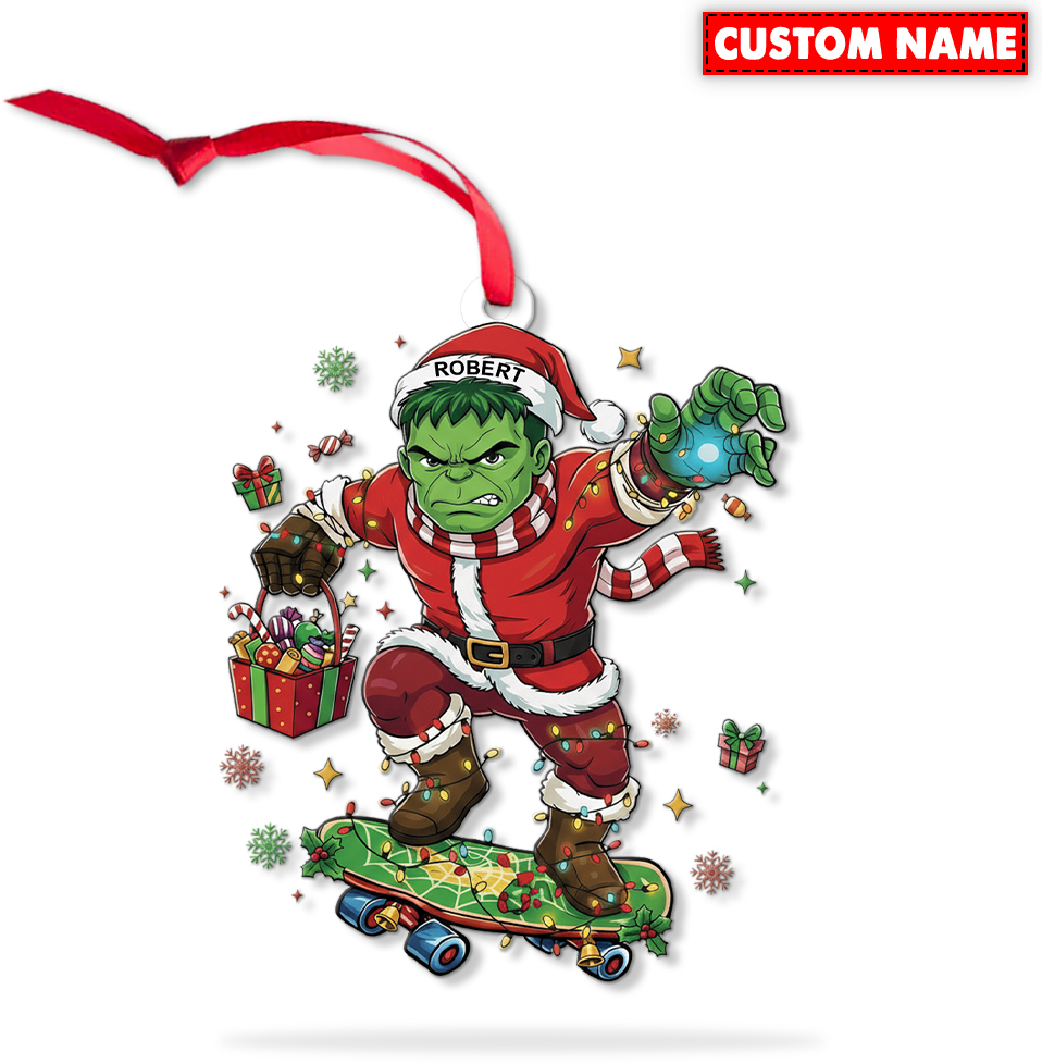 Personalized Hulk Christmas Ornament - Image 6