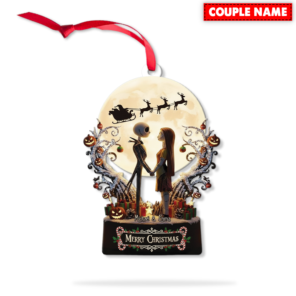 Personalized The Nightmare Before Christmas Couple Jack And Sally Christmas Ornament - Image 6