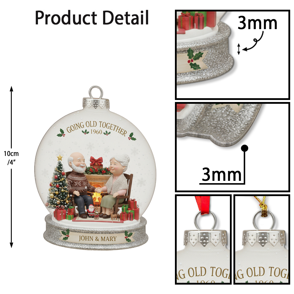 Personalized Going Old Together Couple Christmas Ornament - Image 6