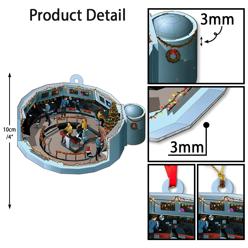 Star Trek NCC-1701 2244-2255 Bridge Enterprise Christmas Ornament - Image 6