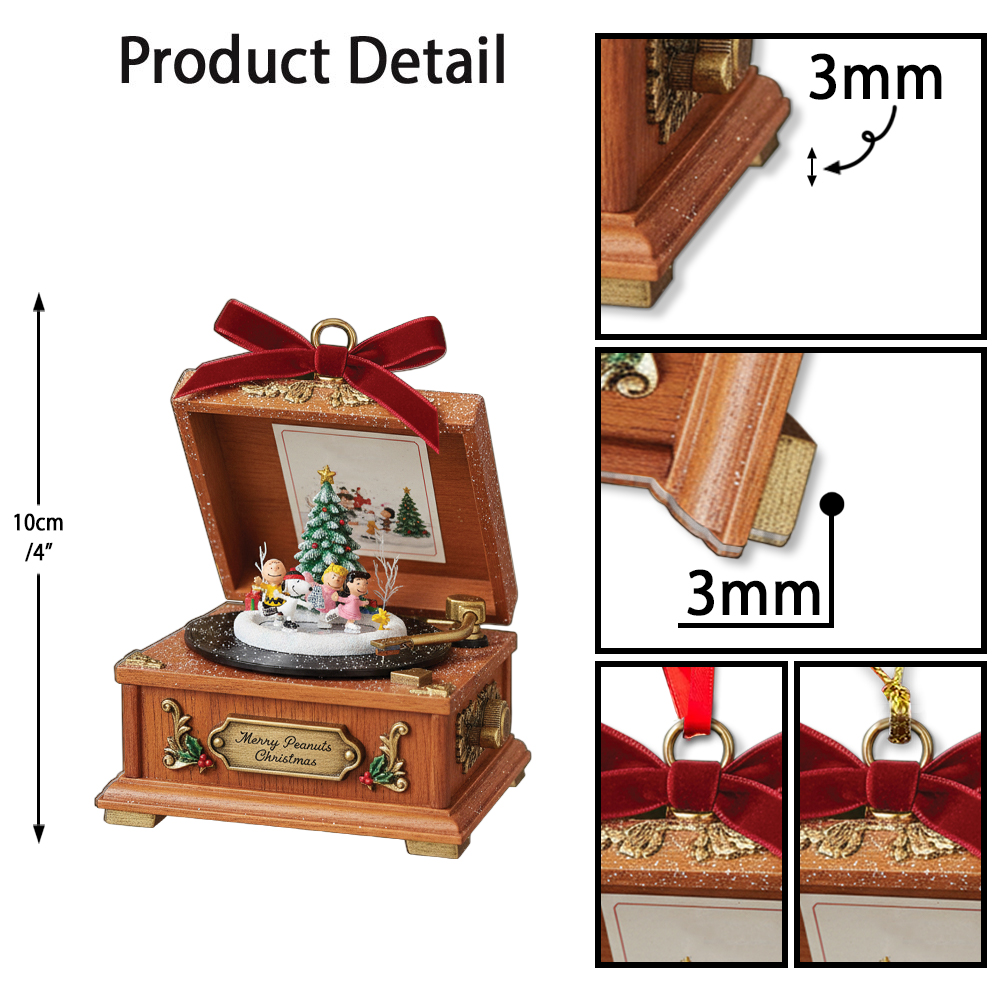 Snoopy Merry Peanuts Christmas Record Player Christmas Ornament - Image 7