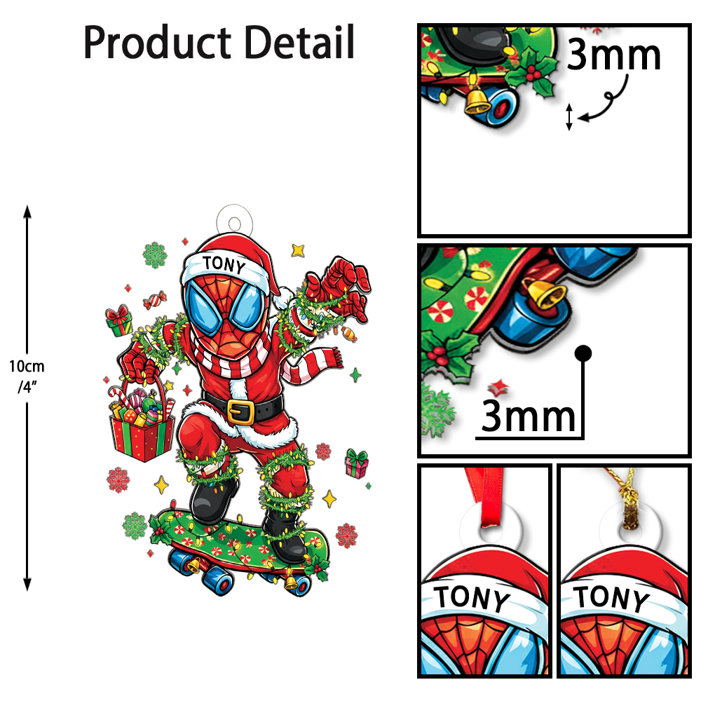 Personalized Spider-Man Christmas Ornament - Image 5