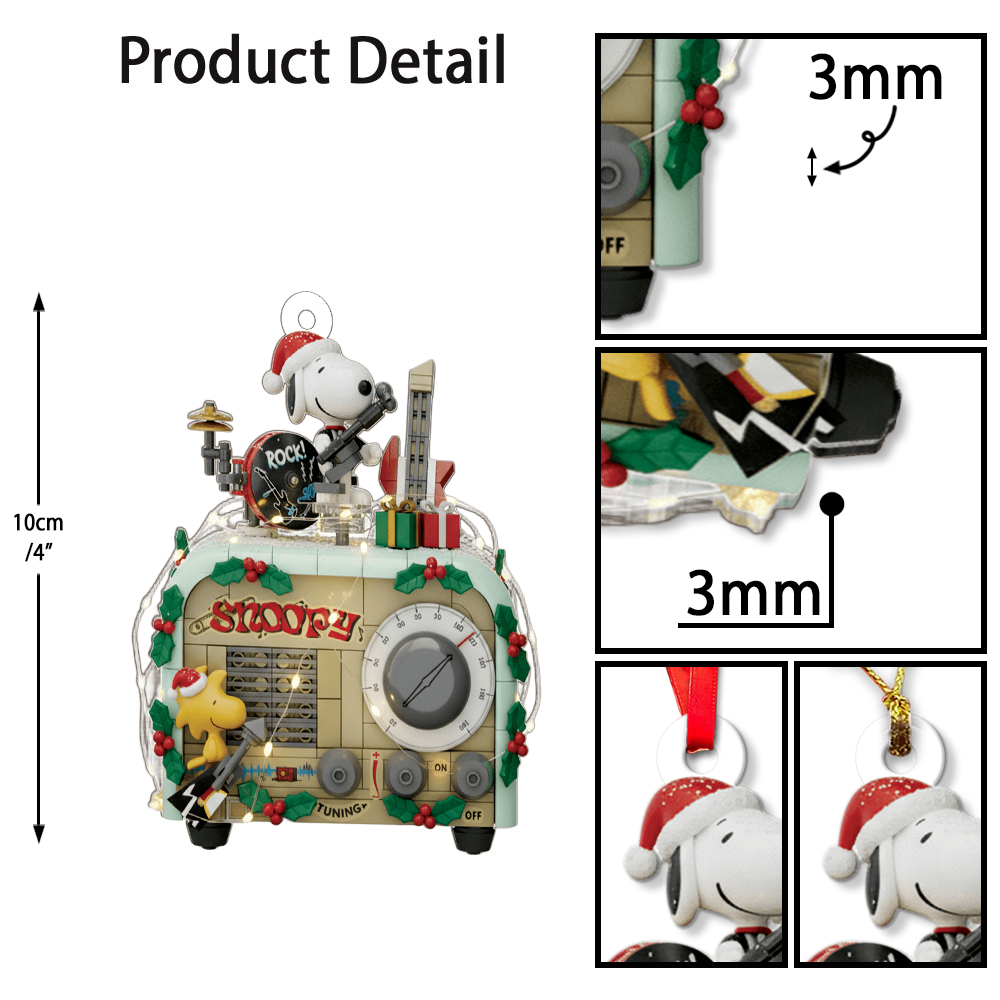 Peanuts Snoopy Radio Christmas Ornament - Image 8