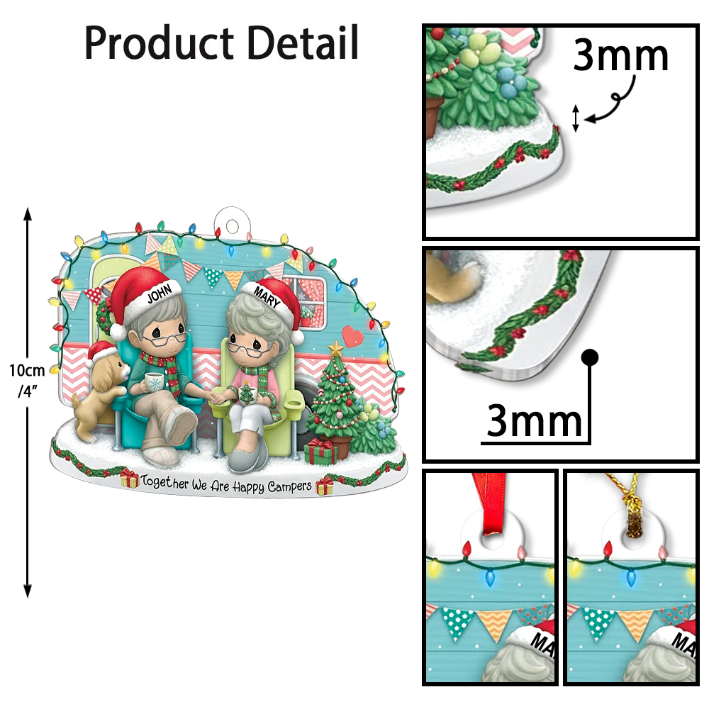 Personalized Together We Are Happy Campers Christmas Ornament - Image 7