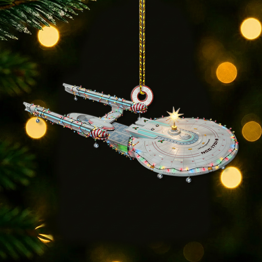 Star Trek U.S.S. Enterprise NCC-1701-B With Christmas Lights Christmas Ornament