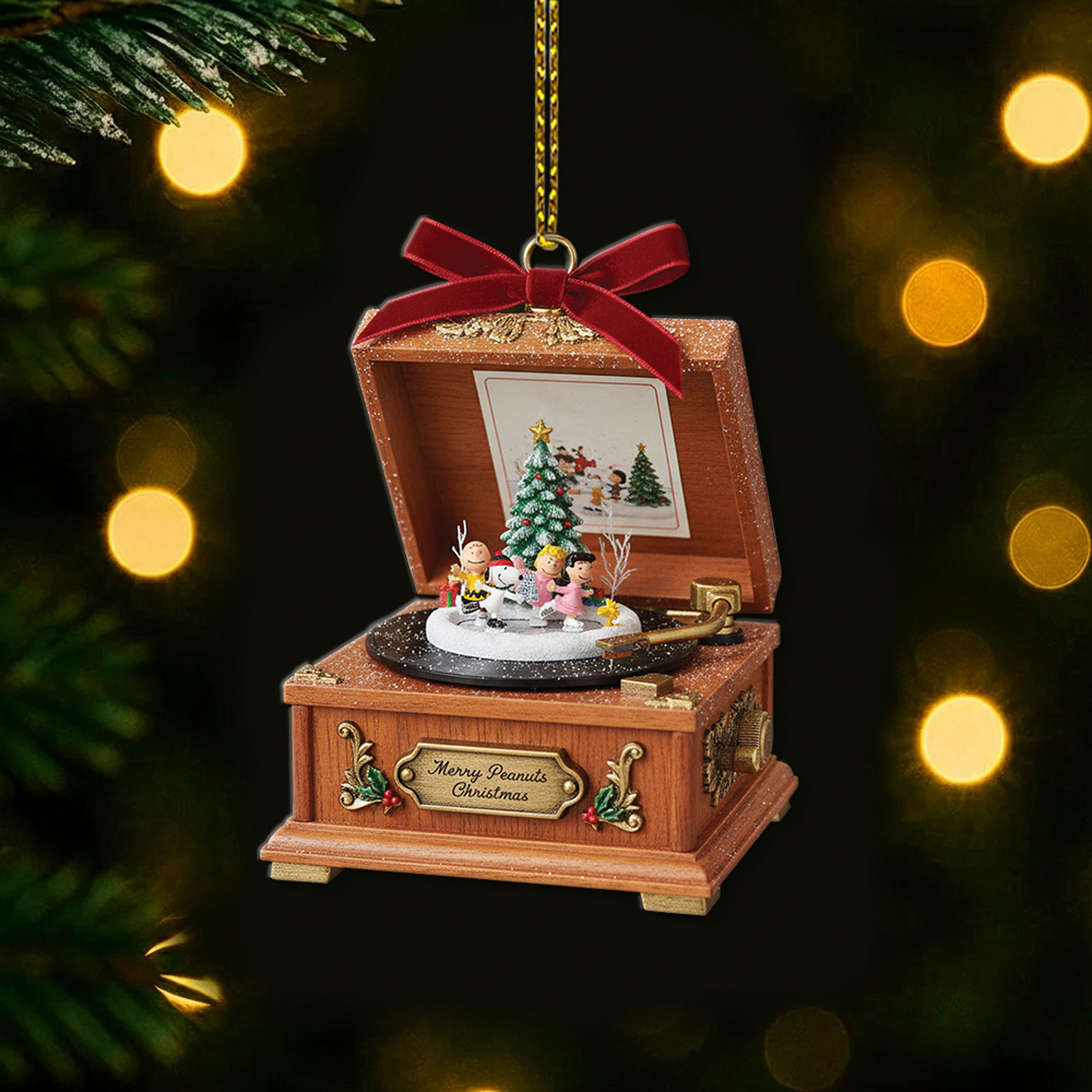 Snoopy Merry Peanuts Christmas Record Player Christmas Ornament - Image 6