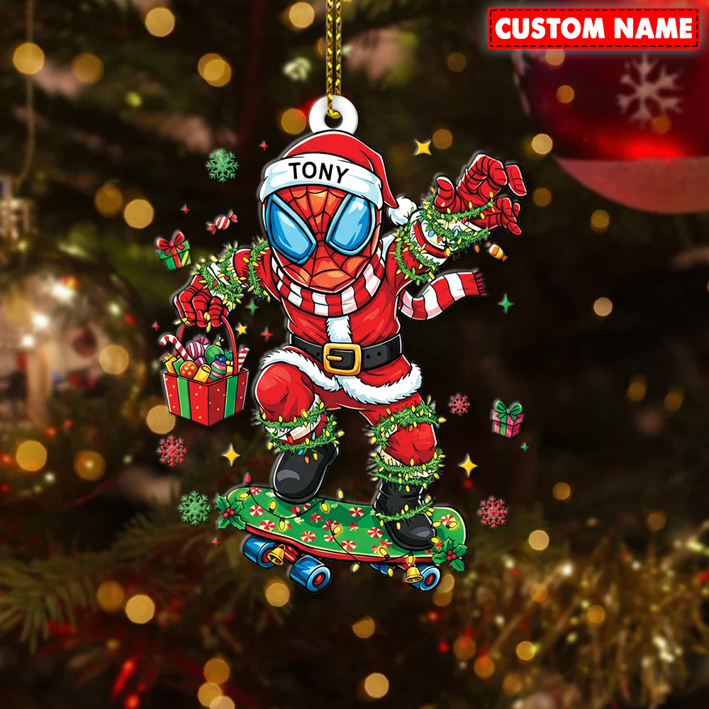 Personalized Spider-Man Christmas Ornament - Image 4