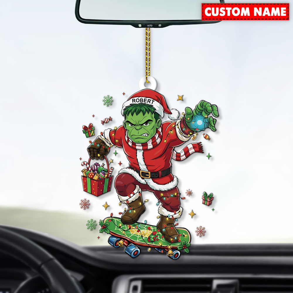 Personalized Hulk Christmas Ornament - Image 3
