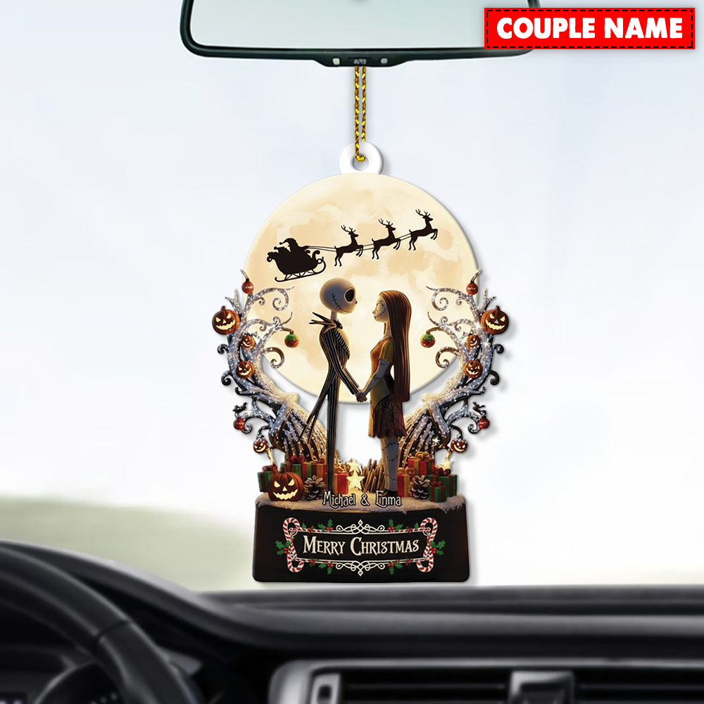 Personalized The Nightmare Before Christmas Couple Jack And Sally Christmas Ornament - Image 4
