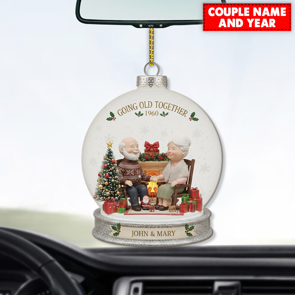 Personalized Going Old Together Couple Christmas Ornament - Image 4