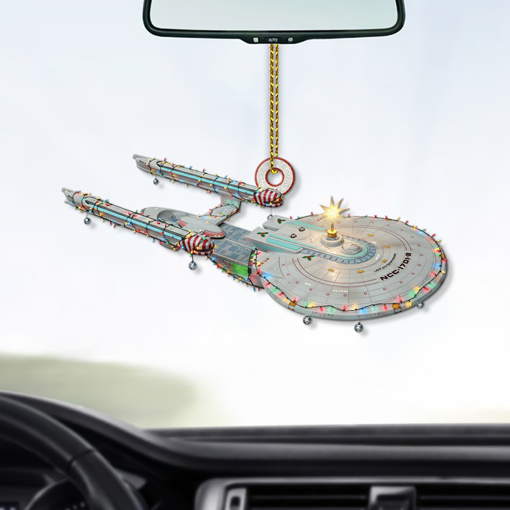 Star Trek U.S.S. Enterprise NCC-1701-B With Christmas Lights Christmas Ornament - Image 4