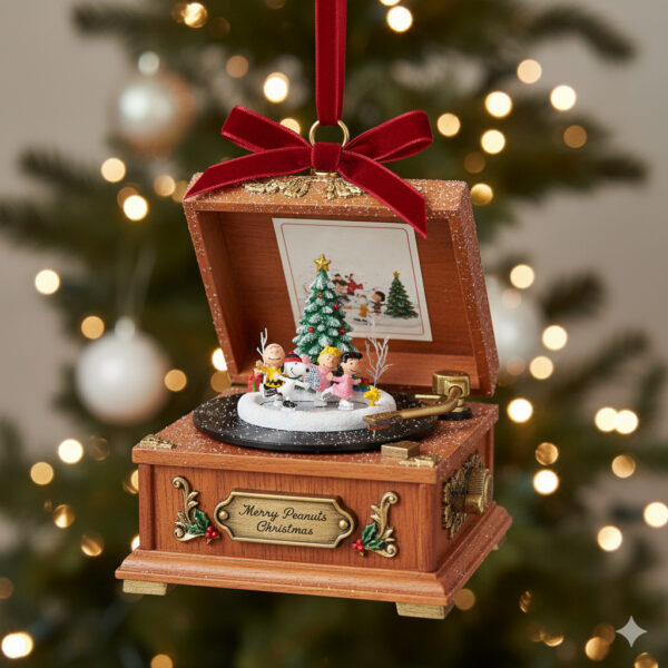 Snoopy Merry Peanuts Christmas Record Player Christmas Ornament - Image 4