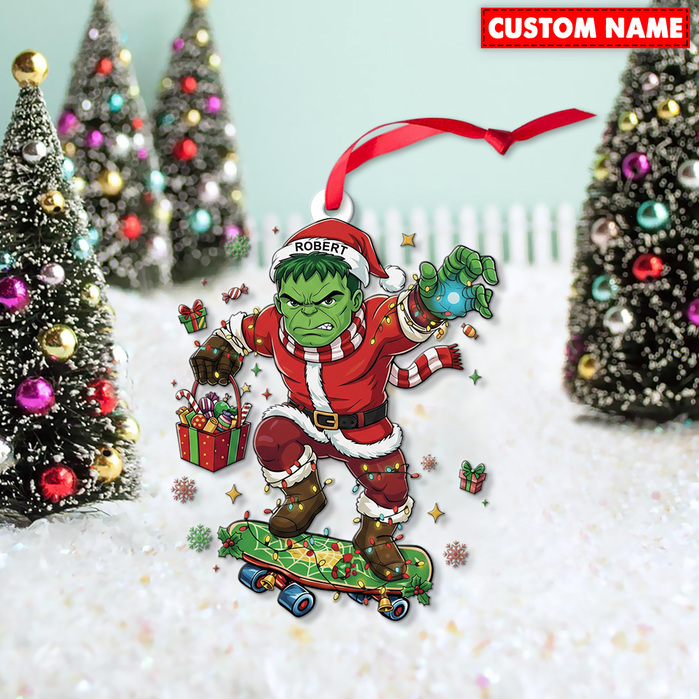 Personalized Hulk Christmas Ornament - Image 2