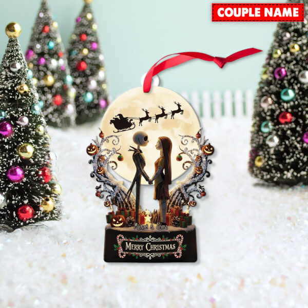 Personalized The Nightmare Before Christmas Couple Jack And Sally Christmas Ornament - Image 3