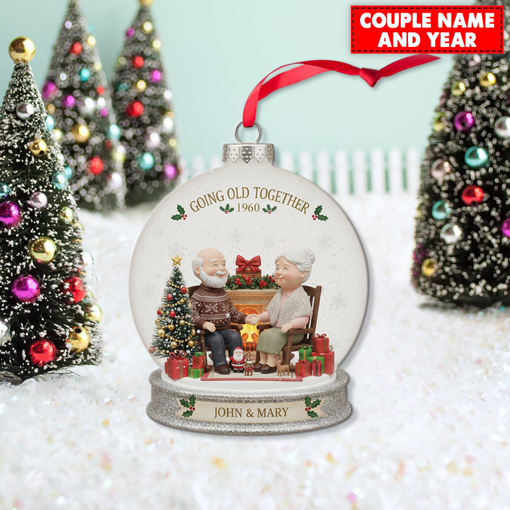 Personalized Going Old Together Couple Christmas Ornament - Image 3