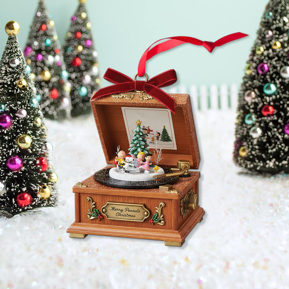 Snoopy Merry Peanuts Christmas Record Player Christmas Ornament - Image 3