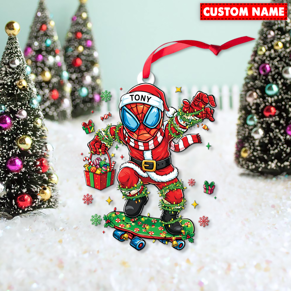 Personalized Spider-Man Christmas Ornament - Image 2