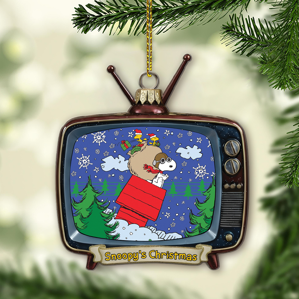 Snoopy & Woodstock In Red Baron Gear Christmas Ornament - Image 2