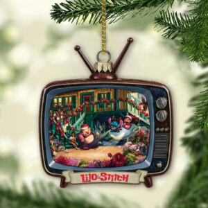 Alternative view of Disney Lilo and Stitch Aloha Christmas Ornament