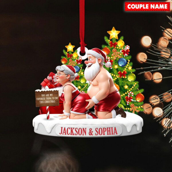 Personalized You Are My Favorite Thing To Do This Christmas Funny Couple Christmas Ornament - Image 4