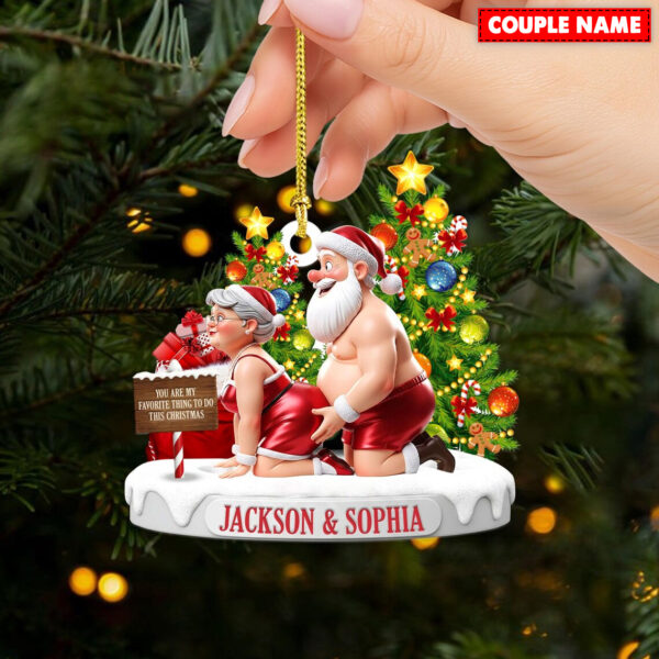 Personalized You Are My Favorite Thing To Do This Christmas Funny Couple Christmas Ornament - Image 3
