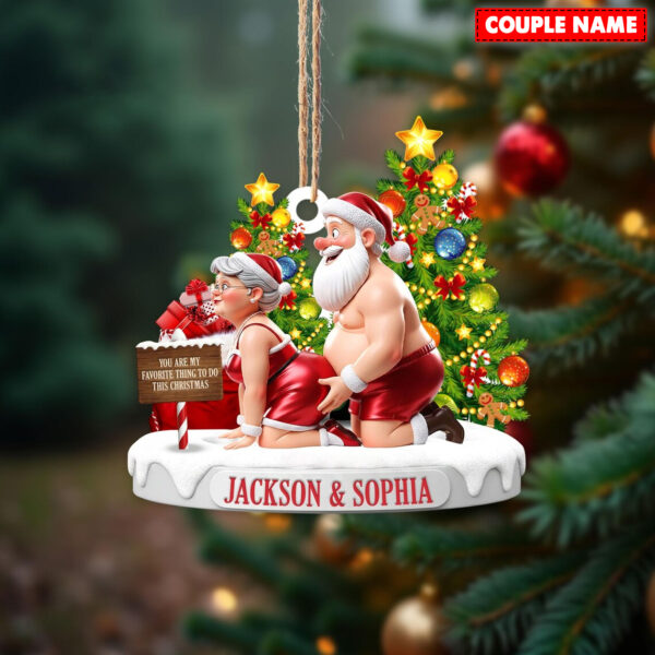 Personalized You Are My Favorite Thing To Do This Christmas Funny Couple Christmas Ornament - Image 6
