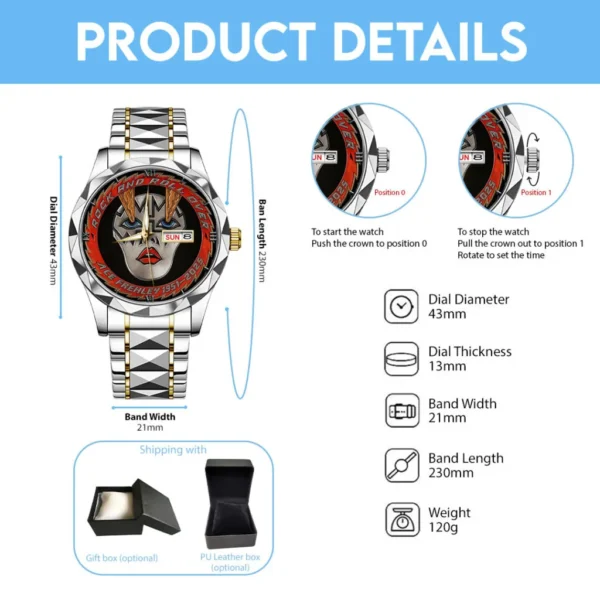 KISS x Ace Frehley Alloy Luxury Quartz Watch – 116832 - Image 4