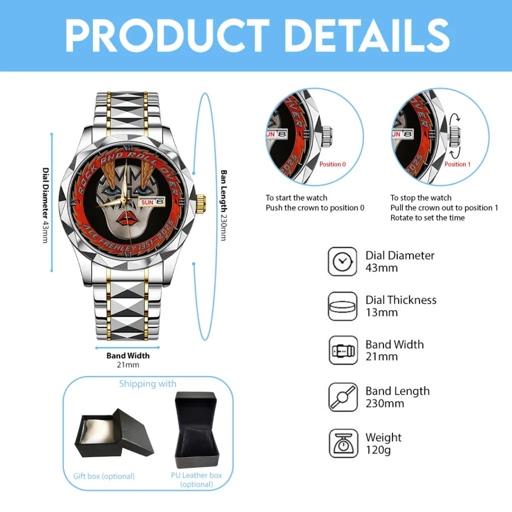 KISS x Ace Frehley Alloy Luxury Quartz Watch – 116832 - Image 4