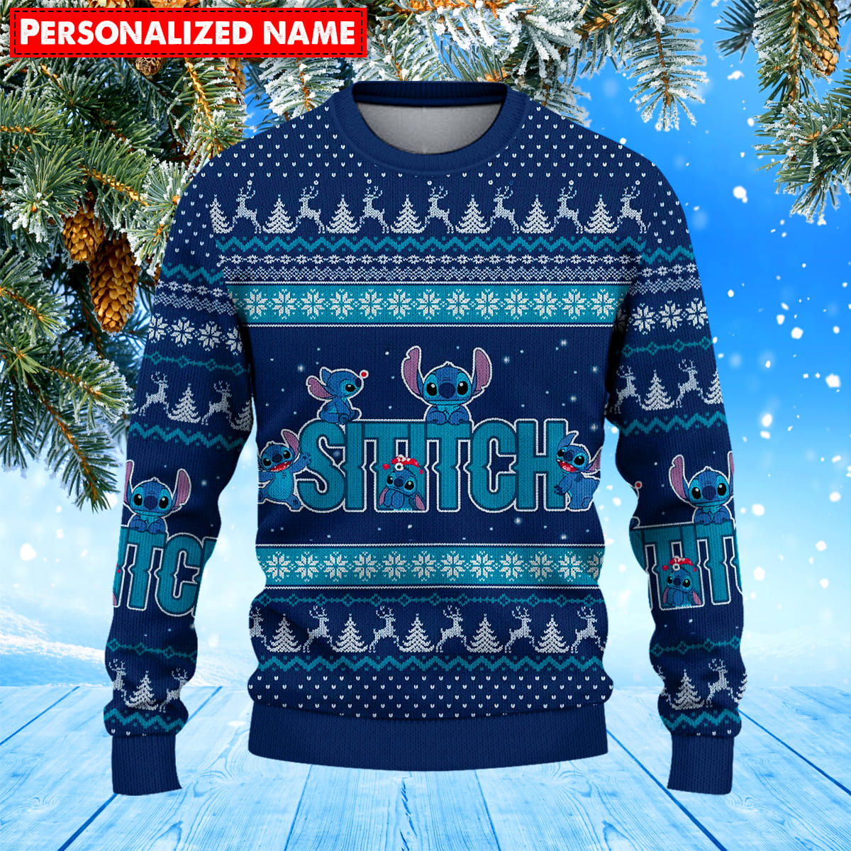 Personalized Stitch Christmas Knitted Sweater 116226 - Image 2