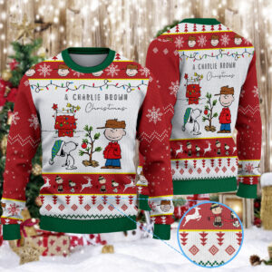 Charlie Brown and Snoopy Christmas Knitted Sweater